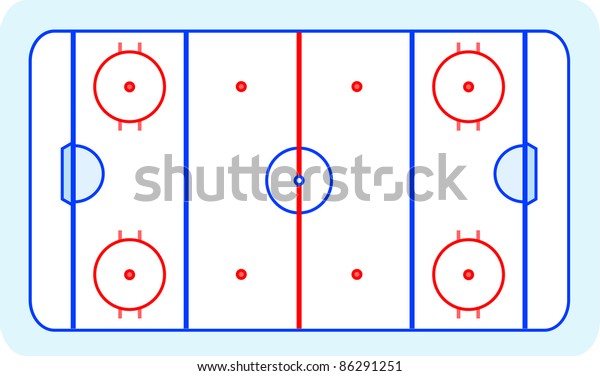 ice hockey field\
blue greetings card vector