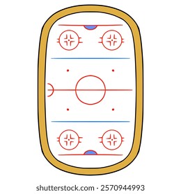 ice hockey field illustration hand drawn isolated vector