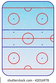 Ice hockey  field scheme. Vector illustration.