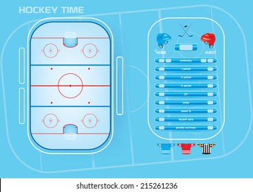 Ice hockey field,game elements,icons,score board vector/Ice hockey 