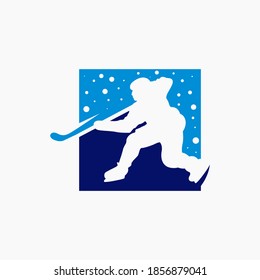 ice hockey game sports logo design