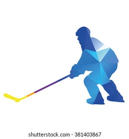 Ice hockey geometric vector silhouette