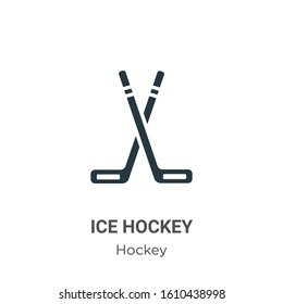 Ice hockey glyph icon vector on white background. Flat vector ice hockey icon symbol sign from modern hockey collection for mobile concept and web apps design.