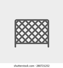 Ice hockey goal net icon thin line for web and mobile, modern minimalistic flat design. Vector dark grey icon on light grey background.