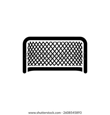 Ice Hockey Goal Post and Net Icon Silhouette