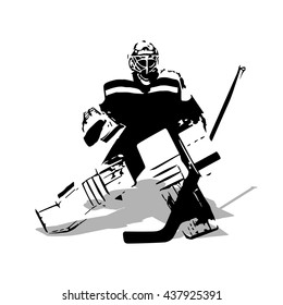 Ice hockey goalie, abstract vector illustration