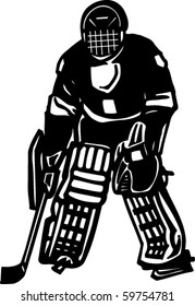 Ice Hockey Goalie Vector Illustration
