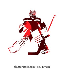 Ice Hockey Goalie, Vector Silhouette