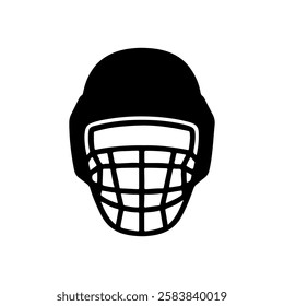 Ice hockey goalkeeper silhouette vector flat illustration design on white background.