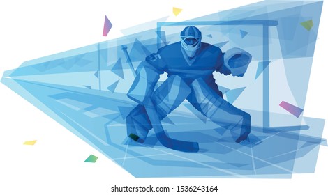 Ice hockey goaltender in the game