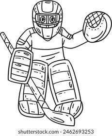 Ice Hockey Goaltender Guarding Base Isolated