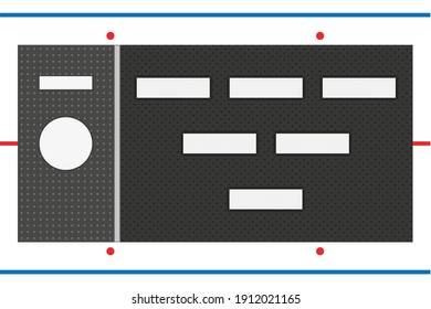 Ice hockey graphic template for team formations. Vector sport illustration with jersey motif.