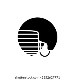 Ice hockey helmet in black fill flat icon style. Simple symbol vector illustration of ice hockey equipment. Stylish editable graphic resources for many purposes. 