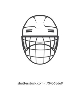 Ice Hockey Helmet Outline Stylevector Stock Stock Vector (Royalty Free ...