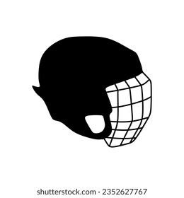 Ice hockey helmet silhouette. Vector illustration element template of ice hockey equipment. Stylish editable graphic resources for many purposes. 
