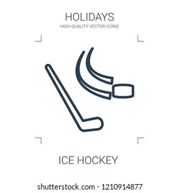 ice hockey icon. high quality line ice hockey icon on white background. from holidays collection flat trendy vector ice hockey symbol. use for web and mobile