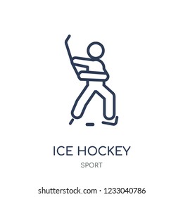 Ice hockey icon. Ice hockey linear symbol design from sport collection. Simple outline element vector illustration on white background