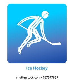 Ice Hockey icon. Olympic species of events in 2018. Winter sports games icons, vector pictograms for web, print and other projects. Vector illustration isolated on a white background