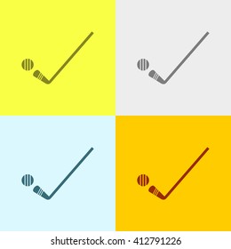 Ice Hockey Icon on Four Different Backgrounds. Eps-10.