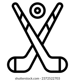 ice hockey icon with outline style and pixel perfect base. Suitable for website design, logo, app and UI. Based on the size of the icon in general, so it can be reduced.