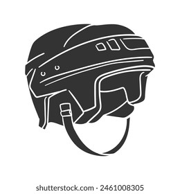 Eishockey Icon Silhouette Illustration. Helm Vektorgrafik Grafik Piktogramm Symbol Clip Art. Doodle Sketch Black Sign.