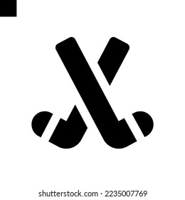 ice hockey icon solid style vector