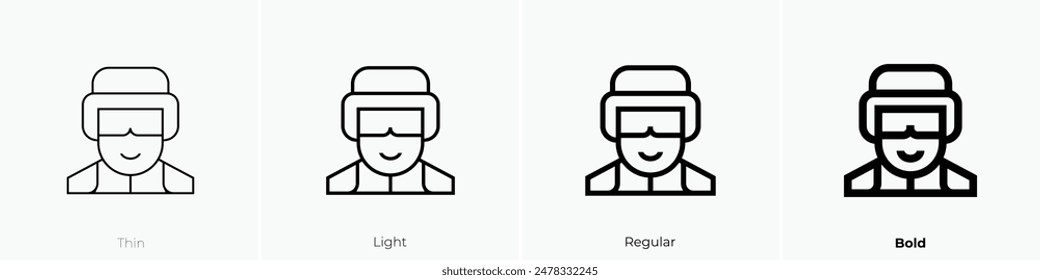 ice hockey icon. Thin, Light Regular And Bold style design isolated on white background
