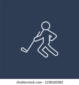 Ice hockey icon. Trendy flat vector line Ice hockey icon on dark blue background from sport collection. 