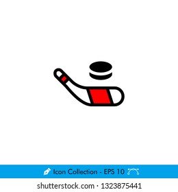 Ice Hockey Icon / Vector - In Color Design