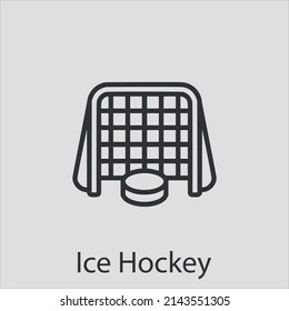 ice hockey  icon vector icon.Editable stroke.linear style sign for use web design and mobile apps,logo.Symbol illustration.Pixel vector graphics - Vector