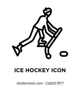 Ice hockey icon vector isolated on white background, Ice hockey transparent sign , linear symbol and stroke design elements in outline style