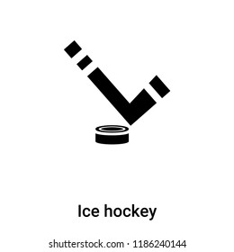 Ice hockey icon vector isolated on white background, logo concept of Ice hockey sign on transparent background, filled black symbol