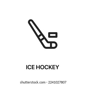 ice hockey icon vector. Linear style sign for mobile concept and web design. ice hockey symbol illustration. Pixel vector graphics - Vector.