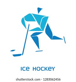 Ice hockey icon. Winter Universiade Krasnoyarsk 2019, Nordic World Ski Championships Seefeld 2019 pictogram for web, print and other projects. Vector illustration isolated on a white backgraund