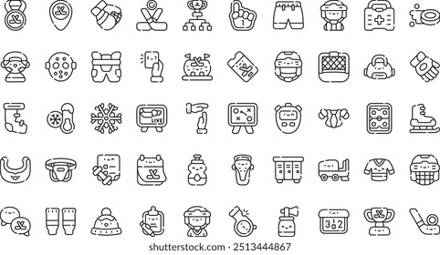 Ice hockey icons High-Quality Vector Icons Collection with Editable Stroke. Ideal for Professional and Creative Projects.