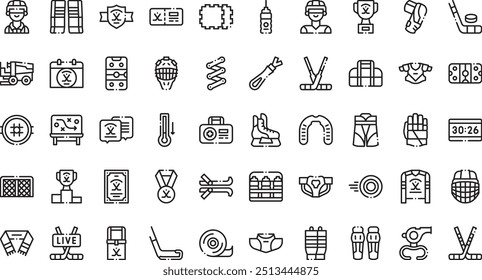 Ice hockey icons High-Quality Vector Icons Collection with Editable Stroke. Ideal for Professional and Creative Projects.