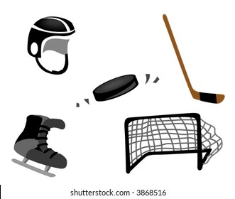 Ice Hockey Icons - Vector