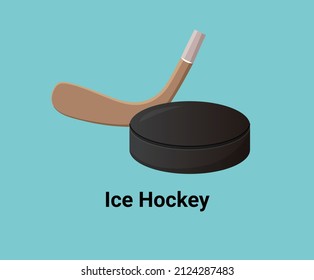 Ice Hockey illustration set  puck  Sport Vector drawing  Hand drawn style 