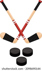 Eishockey, Illustration, Vektorgrafik auf weißem Hintergrund.