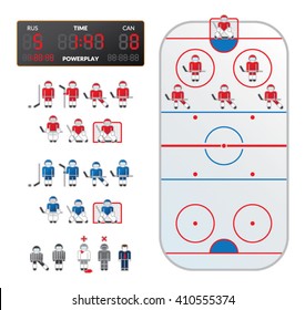 Ice hockey info graphic elements 