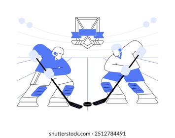 Ice Hockey isolated cartoon vector illustrations. Strong students playing ice hockey on arena, standing on skates, extreme winter team sport, healthy and active lifestyle vector cartoon.