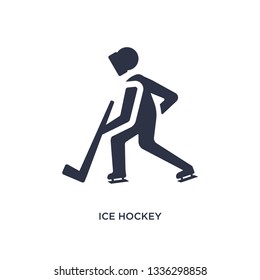 ice hockey isolated icon. Simple element illustration from hockey concept. ice hockey editable logo symbol design on white background. Can be use for web and mobile.