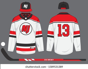 Ice Hockey Jersey Uniform Template Vector Kit