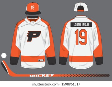 Ice Hockey Jersey Uniform Template Vector Kit