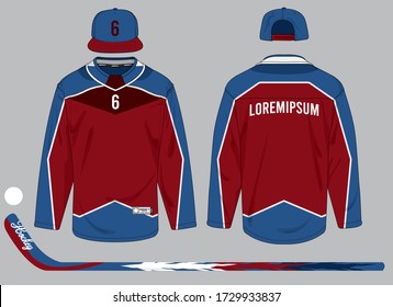 ice hockey jersey uniform template vector kit