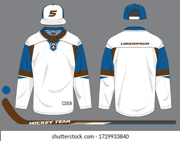 ice hockey jersey uniform template vector kit