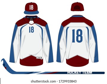 ice hockey jersey uniform template vector kit