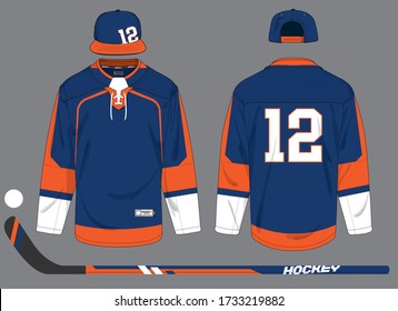 Ice Hockey Jersey Uniform Template Vector Kit