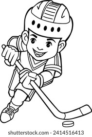 Ice hockey kids playing vector image