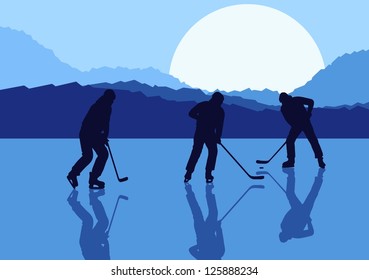 Ice hockey landscape vector background